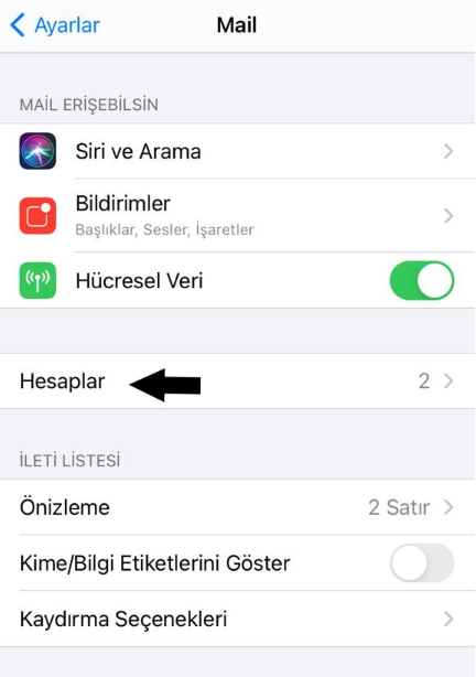 iOS Mail Kurulumu