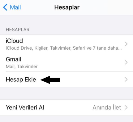 iOS Mail Kurulumu